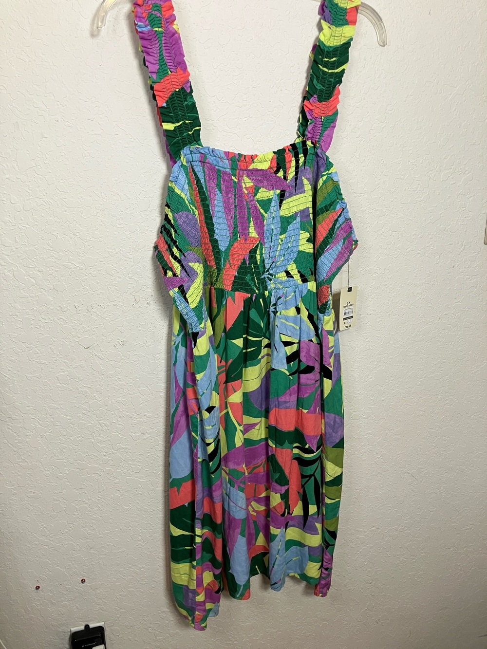 Terra & Sky Multicolor Tropical Print Midi Dress